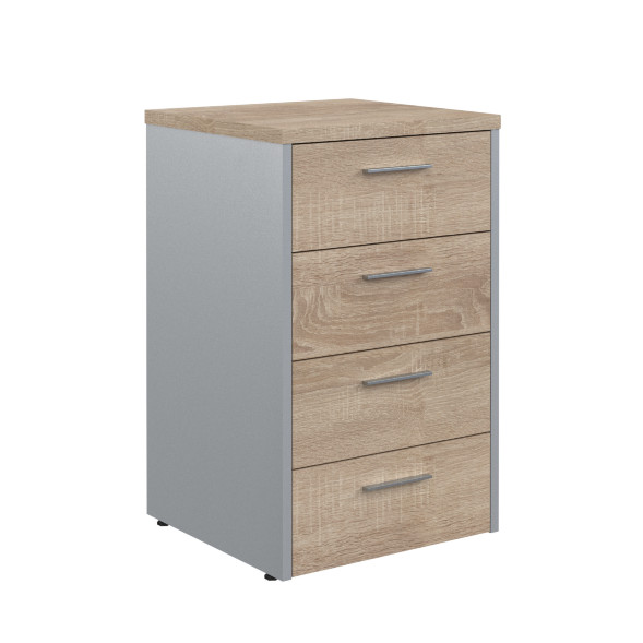 Тумба приставная OLC-4D.1.A Дуб Сонома светлый/Металлик 465х450х750 OFFIX NEW в Краснотурьинске 