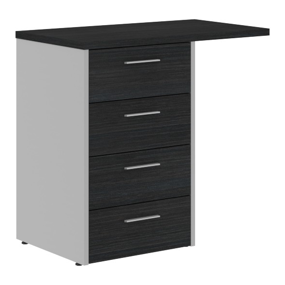 Тумба приставная OLC-4D.2.A Дуб Сонома светлый/Металлик 800х450х750 OFFIX NEW в Краснотурьинске 