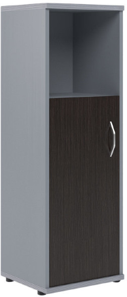 Шкаф колонка с глухой малой дверью СУ-2.1(L) Венге/Металлик 406*365*1200 в Краснотурьинске 