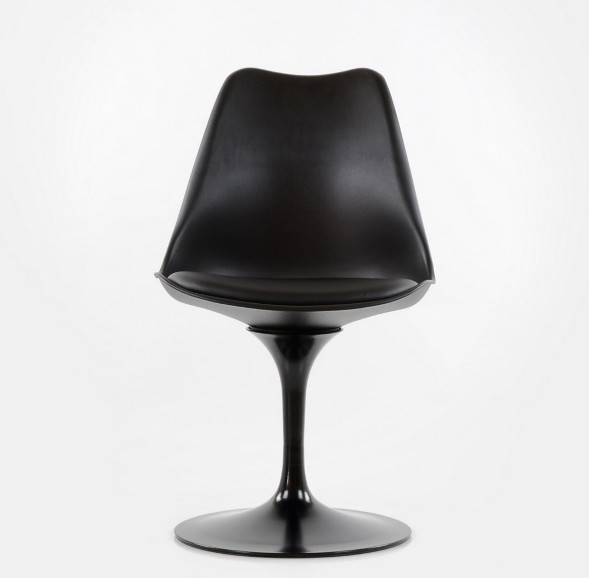 Стул Tulip style черный с черной подушкой