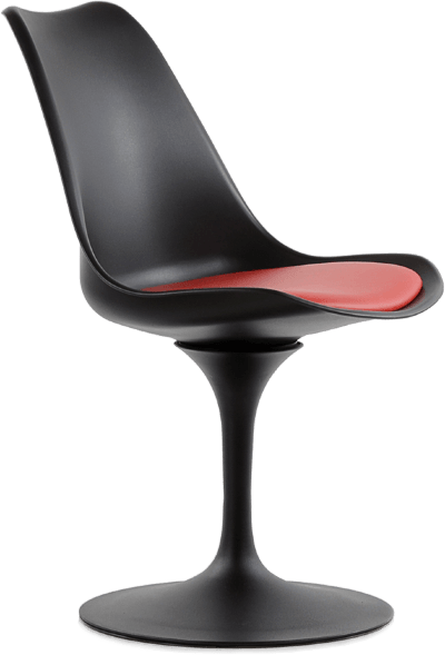 Стул Tulip style черный с красной подушкой