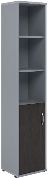 Шкаф колонка с глухой малой дверью СУ-1.1(L) Венге/Металлик 406*365*1975 в Краснотурьинске 