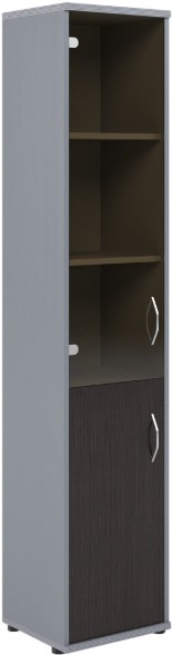 Шкаф колонка комбинированная СУ-1.2(L) Венге/Металлик 406*365*1975 в Краснотурьинске 