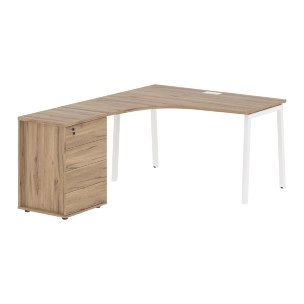 Стол эргономичный с тумбой ELCET 1318(L) 1360х1880х750 EDIS