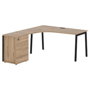 Стол эргономичный с тумбой ELCET 1518(L) 1560х1880х750 EDIS