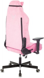 Кресло игровое Knight N1 Fabric розовый Velvet 36 с подголов. крестов. металл