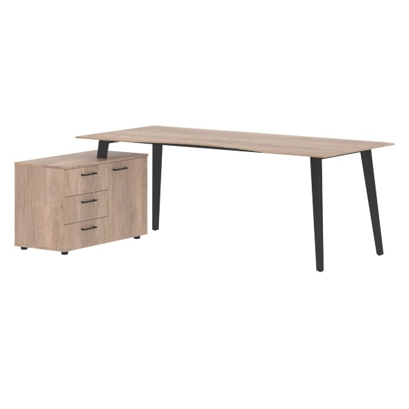 Стол руководителя с тумбой JCT 2013(L) 2000х1300х750 JAY в Краснотурьинске 