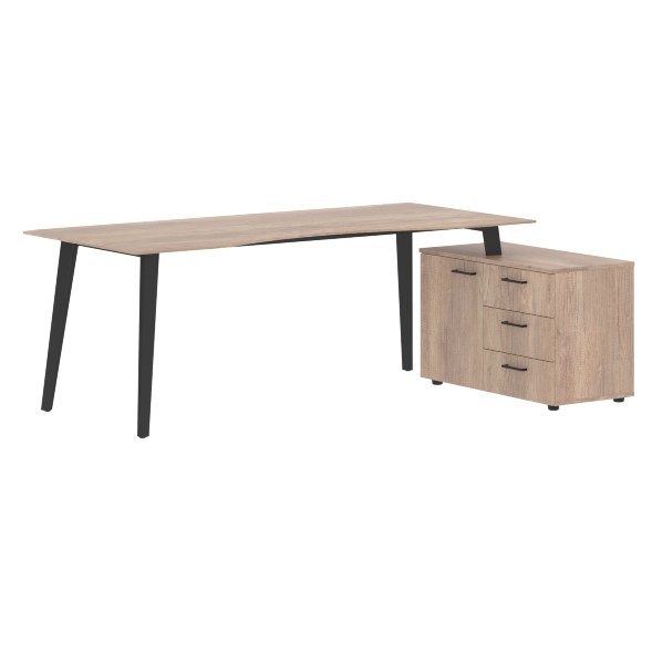 Стол руководителя с тумбой JCT 2013(R) 2000х1300х750 JAY в Краснотурьинске 