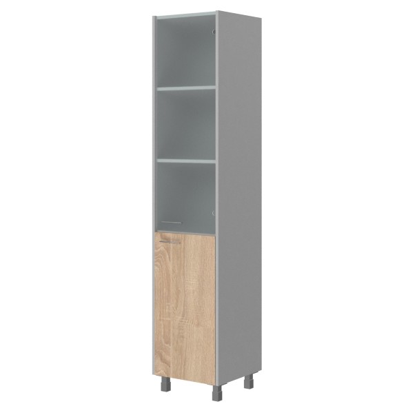 Шкаф колонка комбинированная OHC 45.2(R) Дуб Сонома светлый/Металлик 456х450х2147 OFFIX NEW в Краснотурьинске 