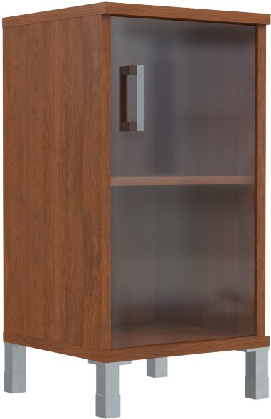 Шкаф-колонка низкая со стеклянной дверью B 411.5 Орех Гарда 475х450х920 в Краснотурьинске 