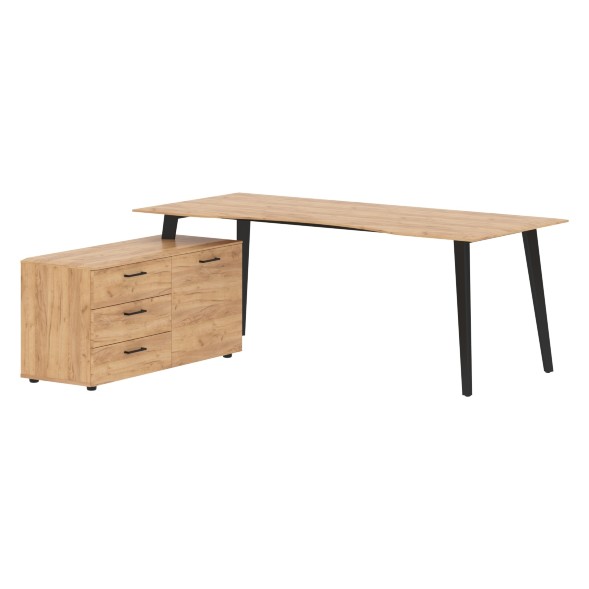 Стол руководителя с тумбой JCT 2018(L) 2000х1800х750 JAY в Краснотурьинске 