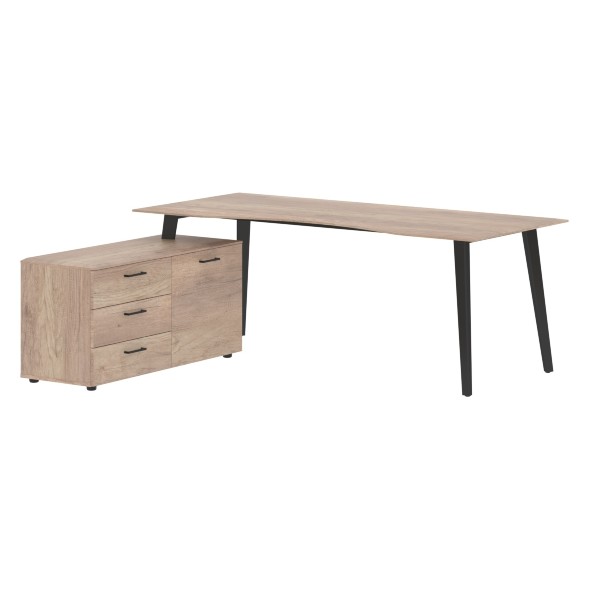 Стол руководителя с тумбой JCT 2018(L) 2000х1800х750 JAY в Краснотурьинске 