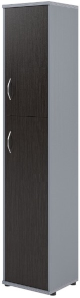 Шкаф колонка с глухой малой и средней дверьми СУ-1.8(R) Венге/Металлик 406*365*1975 в Краснотурьинске 