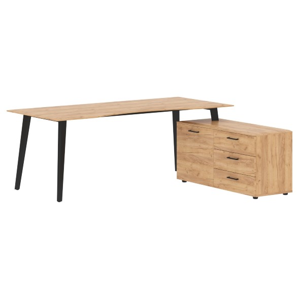 Стол руководителя с тумбой JCT 2018(R) 2000х1800х750 JAY в Краснотурьинске 