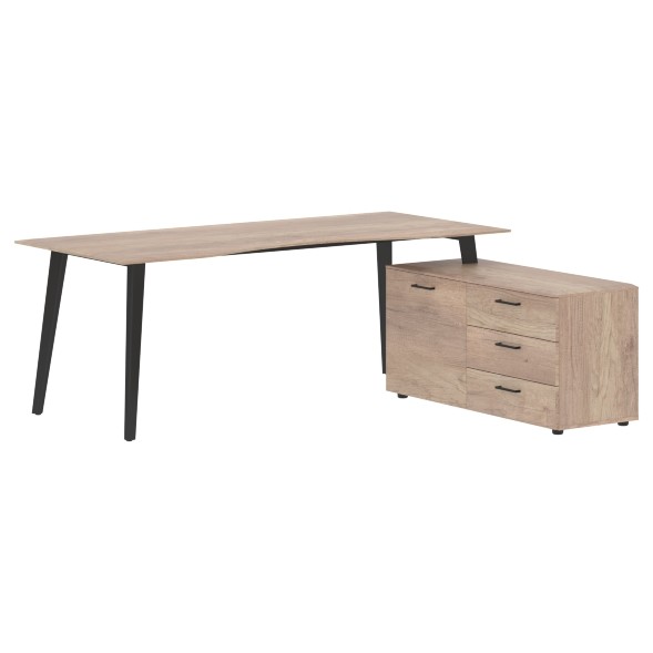 Стол руководителя с тумбой JCT 2018(R) 2000х1800х750 JAY в Краснотурьинске 