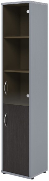 Шкаф колонка комбинированная СУ-1.2(R) Венге/Металлик 406*365*1975 в Краснотурьинске 