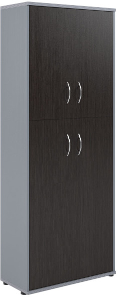 Шкаф с глухими малыми и средними дверьми СТ-1.8 Венге/Металлик 770*365*1975 в Краснотурьинске 