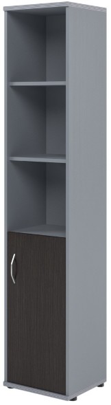 Шкаф колонка с глухой малой дверью СУ-1.1(R) Венге/Металлик 406*365*1975 в Краснотурьинске 